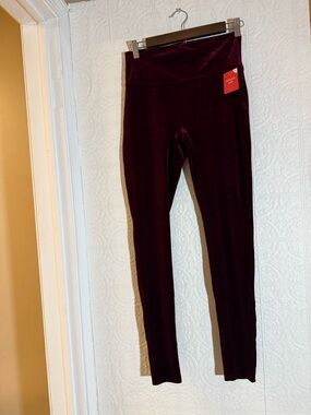 SPANX Kids Velvet Leggings in Burgundy
